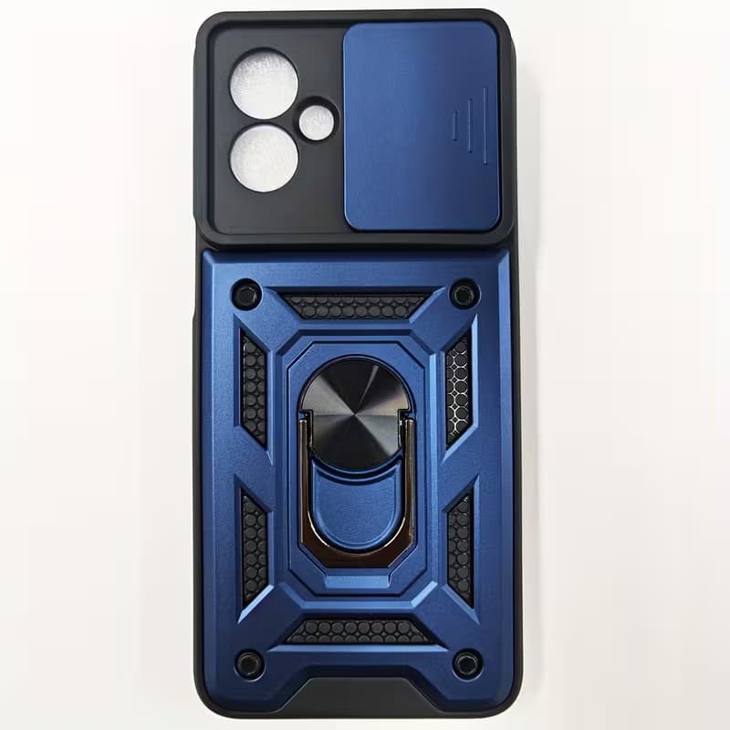 Coque Antichoc Armor avec Cache Caméra et Anneau Support pour Motorola Moto G85 5G - Bleu